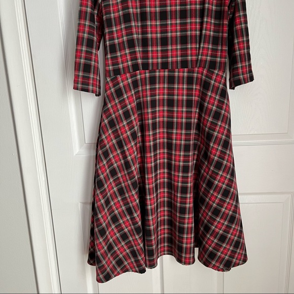 60S RETRO PLAID FIT AND FLARE DRESS - Picture 8 of 15